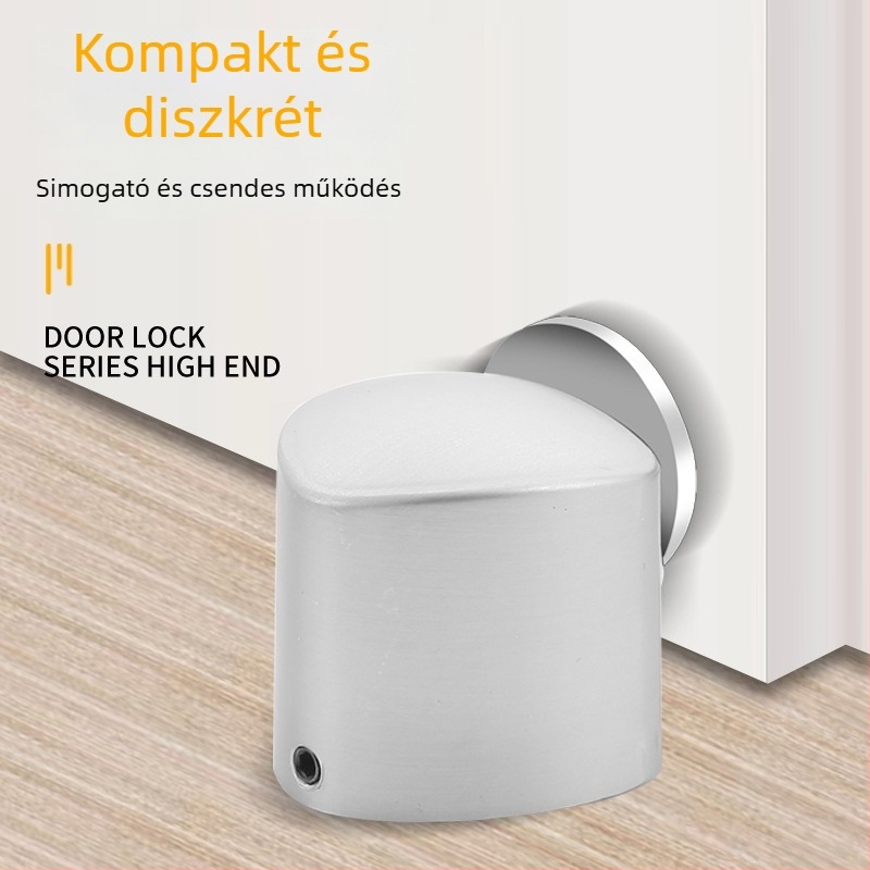 Szív alakú talajszívó ajtóstop, cinkötvözet, polírozott/krómozott felület, padlóra szerelve, manuális működtetés