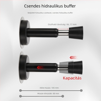 Hidraulikus ajtó felső rész, falra szerelt, 201 rozsdamentes acél, csiszolt felület, automatikus működés, szabványos típus