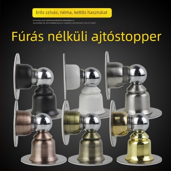 Rozsdamentes acél ajtóstopper, padlóra szerelt, automatikus működés, modell 868
