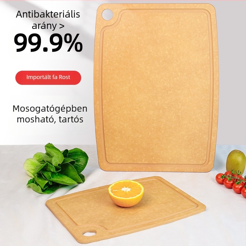 Antibakteriális fenyőrostból készült vágódeszka, kétoldalas, hordozható, penészmentes, szilikonos csúszásmentes felülettel zöldségek és gyümölcsök számára
