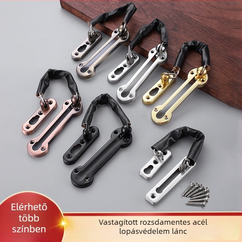 Rozsdamentes acél ajtólánc, lopás elleni, modell 007, modern minimalista stílus
