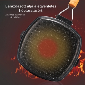 Finomvasból készült serpenyő, tapadásmentes bevonattal, 3-5 cm mélység, gáztűzhelyhez kompatibilis
