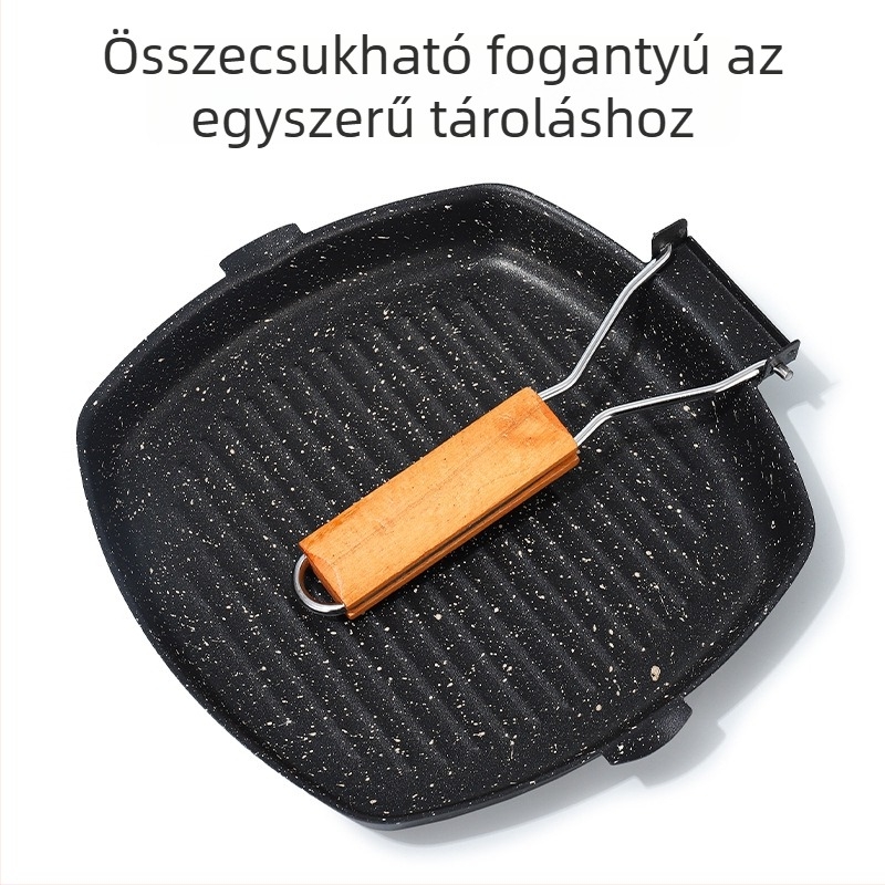 Finomvasból készült serpenyő, tapadásmentes bevonattal, 3-5 cm mélység, gáztűzhelyhez kompatibilis