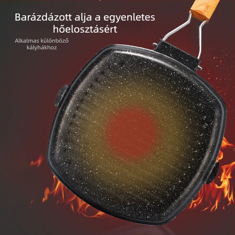 Finomvasból készült serpenyő, tapadásmentes bevonattal, 3-5 cm mélység, gáztűzhelyhez kompatibilis