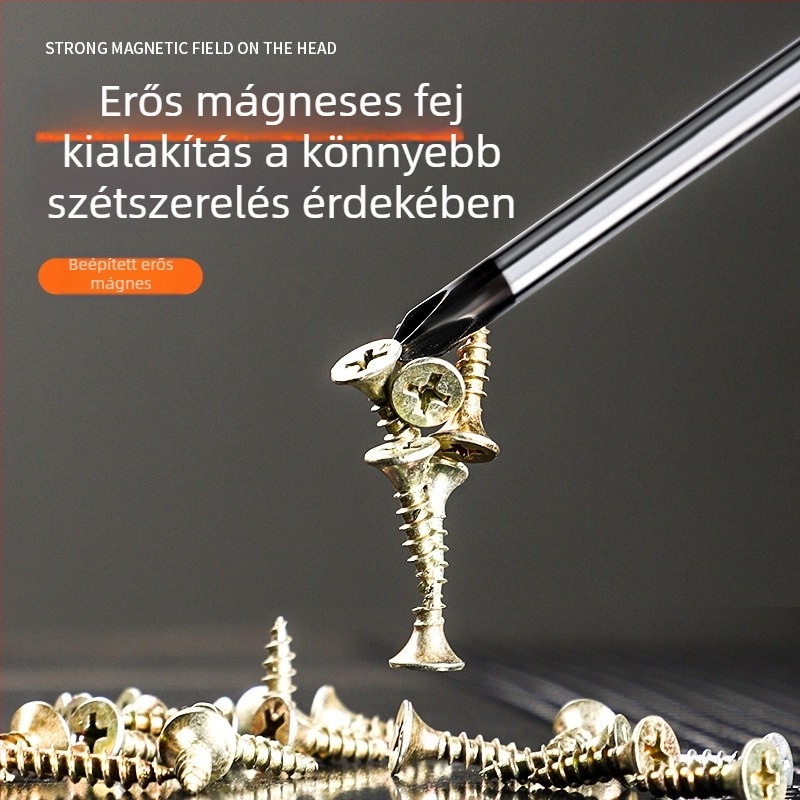 Ipari osztályú kétfejű PH2 Phillips csavarhúzó mágneses heggel és izolált markolattal, Cr-V acélból