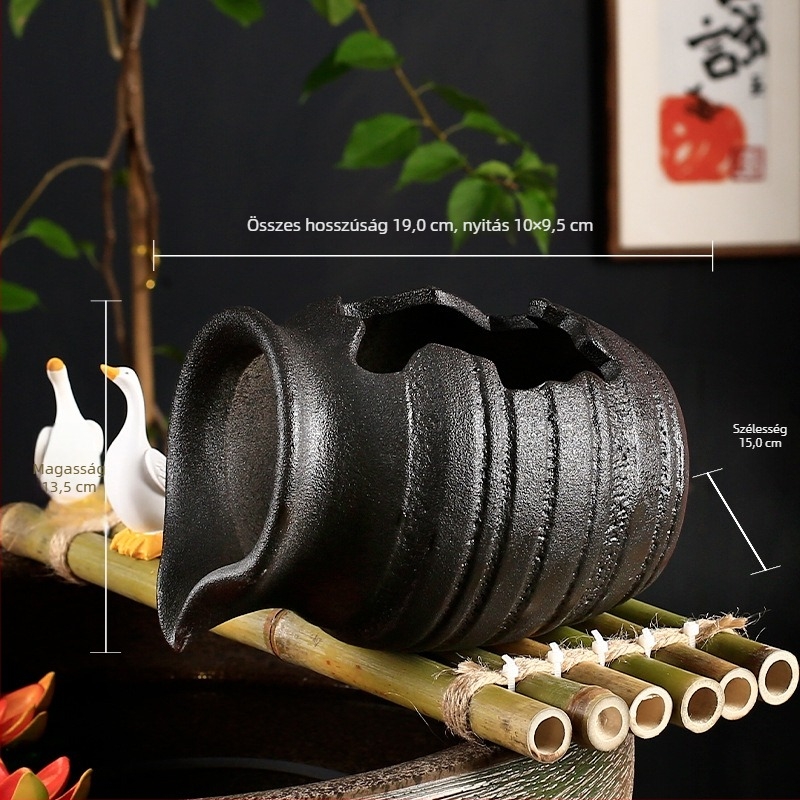 Kerámiából készült akváriumi keringető készlet vízpumpával és dekoratív kővel, mázas felülettel, pásztor-stílus, márka Juzheng; magáncímke licencelhető