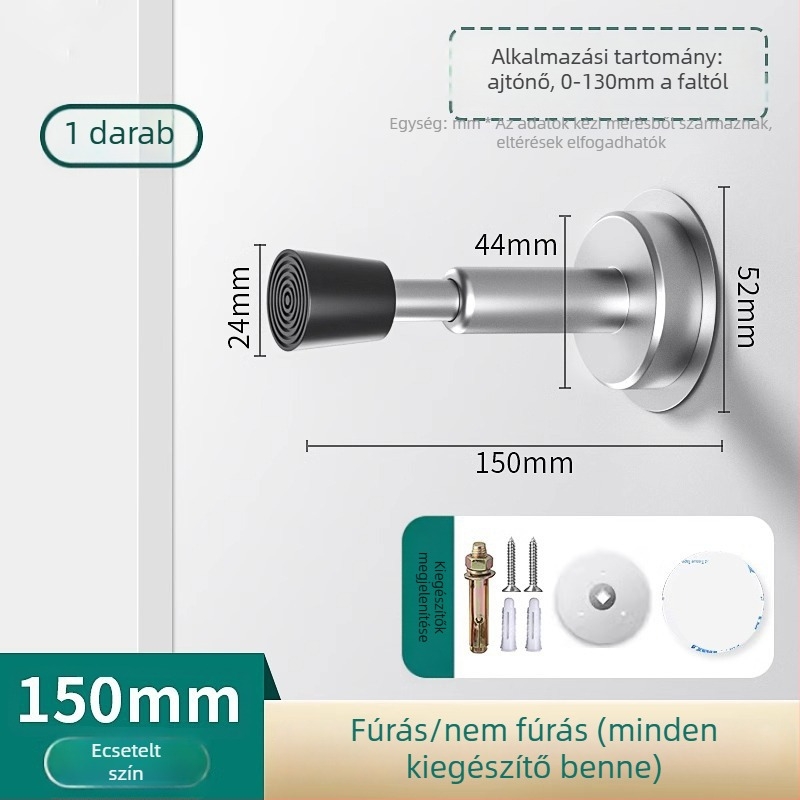 Rozsdamentes acélból készült hidraulikus ajtó felső része, cink ötvözet, falra szerelhető, manuális működtetés, modern minimalista stílus
