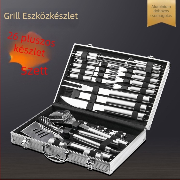 BBQ rozsdamentes acél szerszámkészlet — hat darabos készlet, márka Juyi, eredet Yangjiang