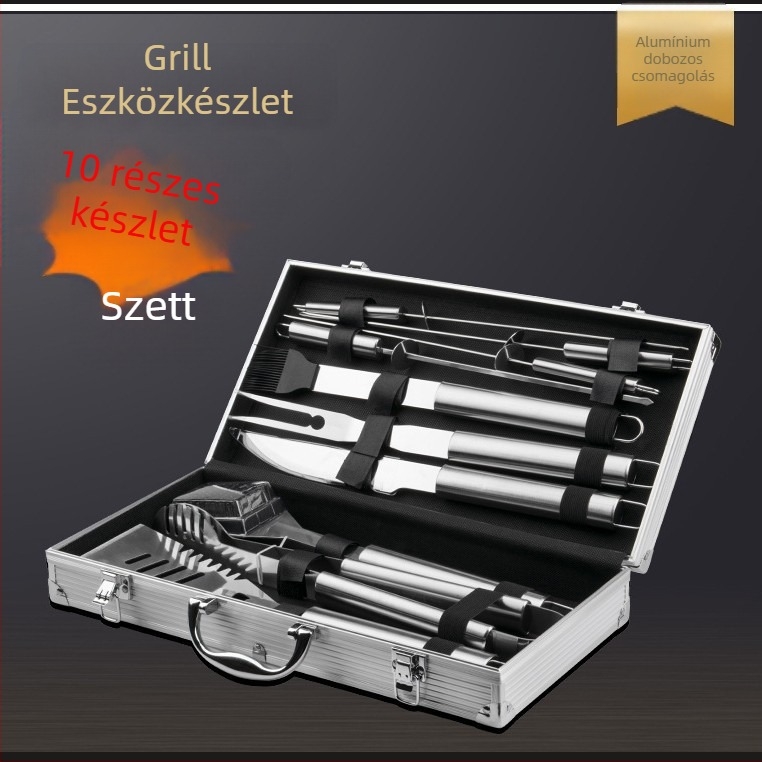 BBQ rozsdamentes acél szerszámkészlet — hat darabos készlet, márka Juyi, eredet Yangjiang
