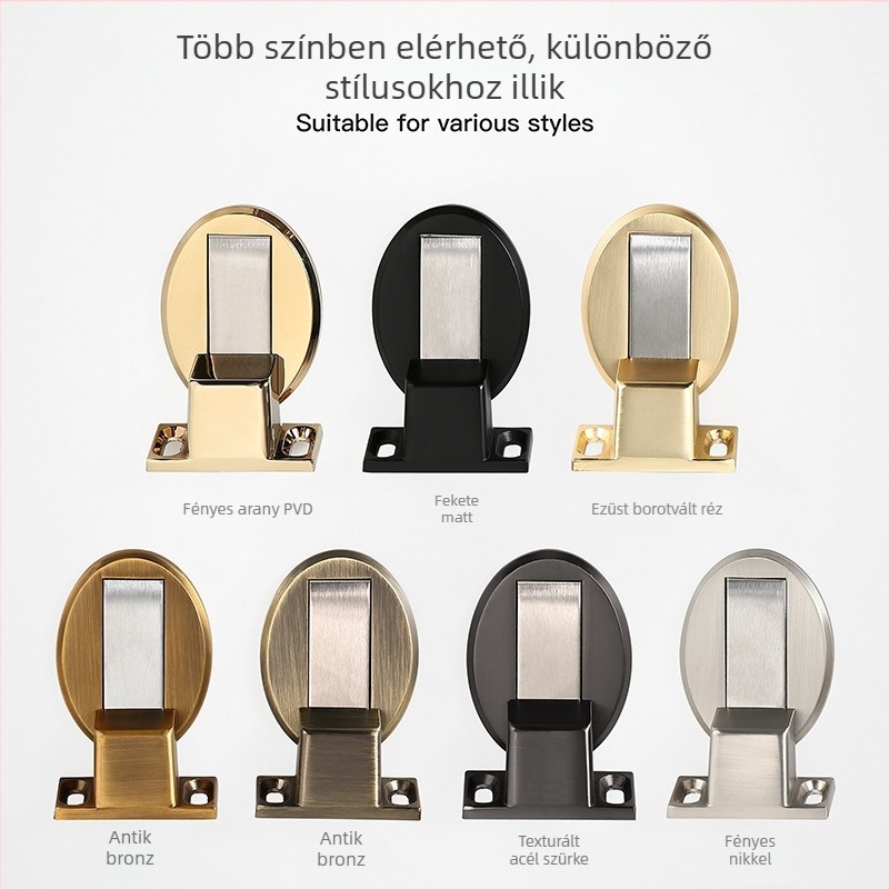 BAGB Talajszívó ajtó stopper, cink ötvözet, elektroplakolt felület, CT-02 talajtípus, modern stílus