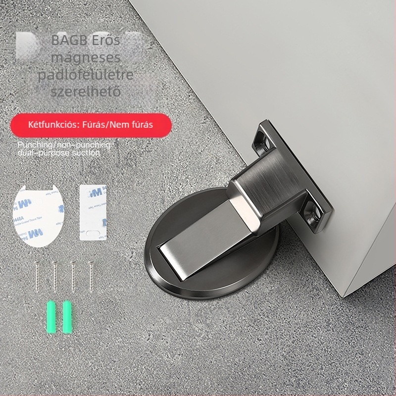 BAGB Talajszívó ajtó stopper, cink ötvözet, elektroplakolt felület, CT-02 talajtípus, modern stílus