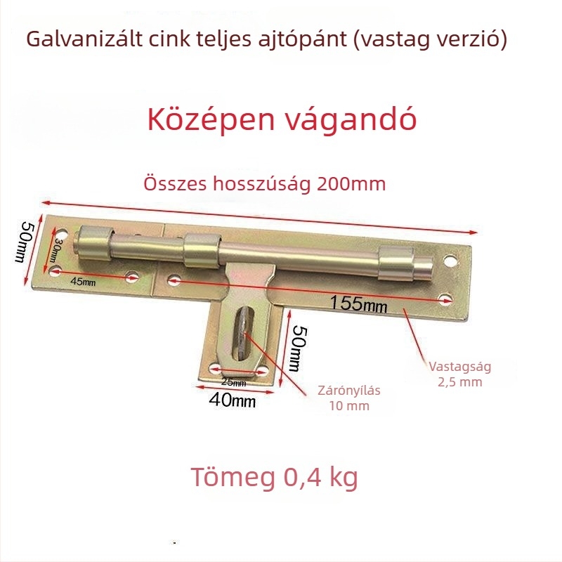 Vasból készült pillangózár ajtómechanizmus, felületkezelés alapértelmezett