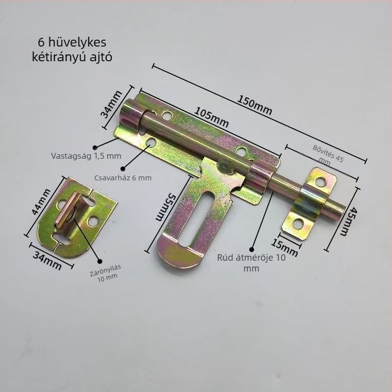 Vasból készült pillangózár ajtómechanizmus, felületkezelés alapértelmezett