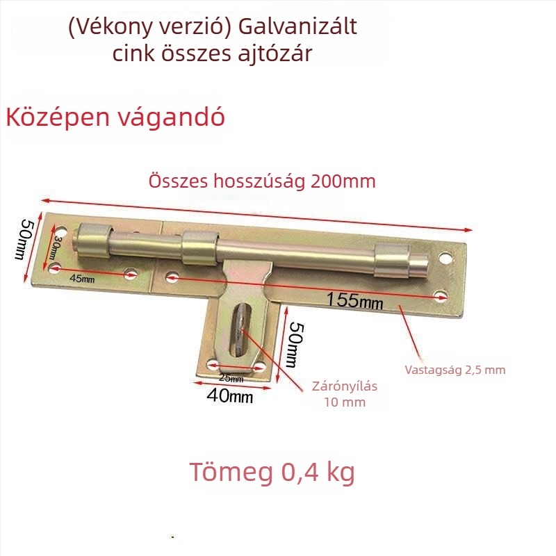 Vasból készült pillangózár ajtómechanizmus, felületkezelés alapértelmezett