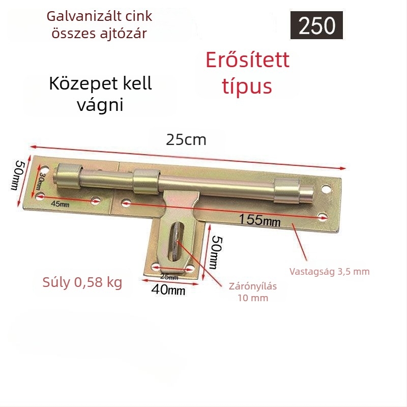 Vasból készült pillangózár ajtómechanizmus, felületkezelés alapértelmezett