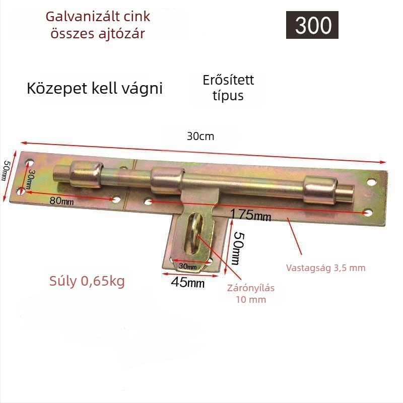 Vasból készült pillangózár ajtómechanizmus, felületkezelés alapértelmezett