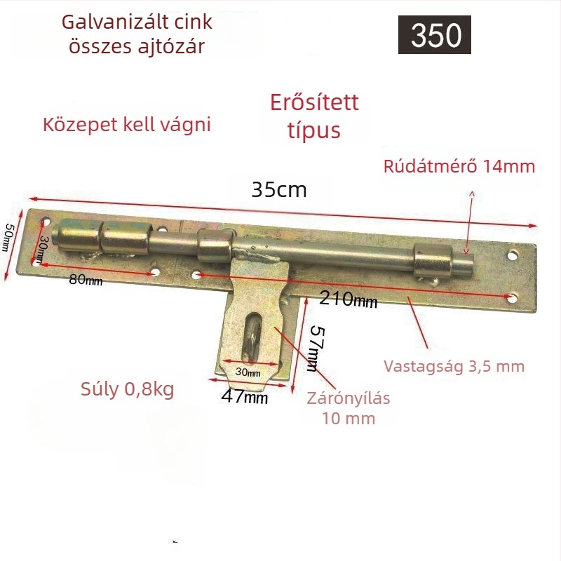 Vasból készült pillangózár ajtómechanizmus, felületkezelés alapértelmezett
