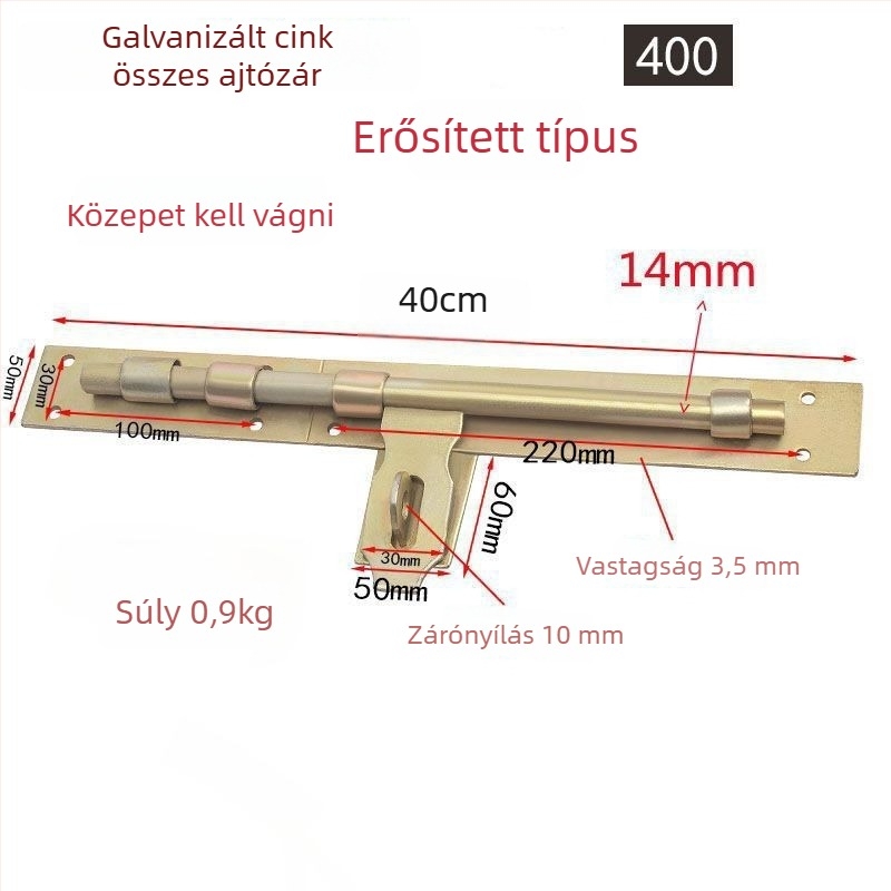 Vasból készült pillangózár ajtómechanizmus, felületkezelés alapértelmezett