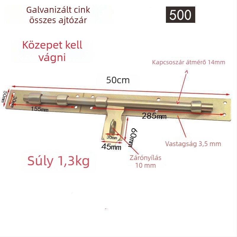 Vasból készült pillangózár ajtómechanizmus, felületkezelés alapértelmezett