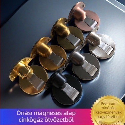 Ajtó stopper cinkötvözetből, padlóhoz rögzített, fúrás nélkül, ragasztóval, mágneses