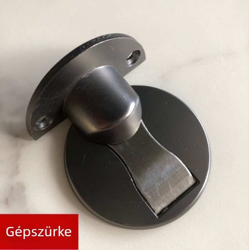 Ajtó stopper cinkötvözetből, padlóhoz rögzített, fúrás nélkül, ragasztóval, mágneses
