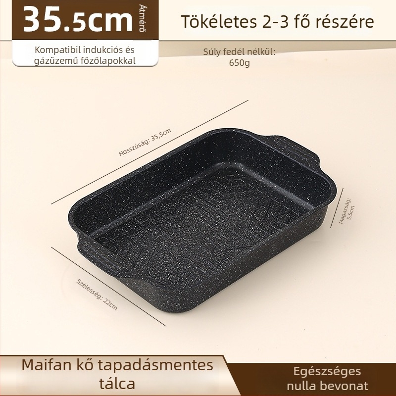 Grillhalas tál, négyszögletes vasból, elektrofózissal bevont felülettel, összecsukható, prémium minőség