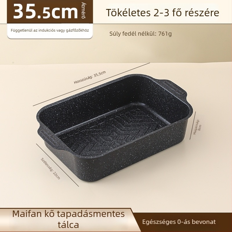 Grillhalas tál, négyszögletes vasból, elektrofózissal bevont felülettel, összecsukható, prémium minőség