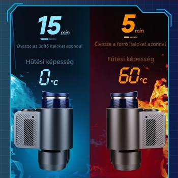 Szilárdtest autóhűtő-fűtő készülék, DC12V, 36W, ABS, 5L kapacitás, 0-60°C tartomány