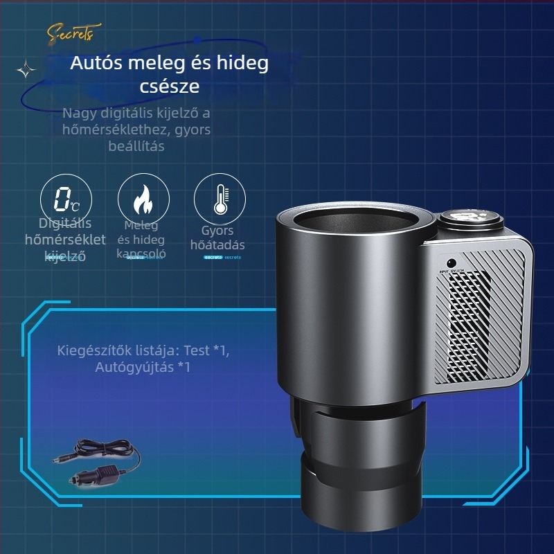 Szilárdtest autóhűtő-fűtő készülék, DC12V, 36W, ABS, 5L kapacitás, 0-60°C tartomány
