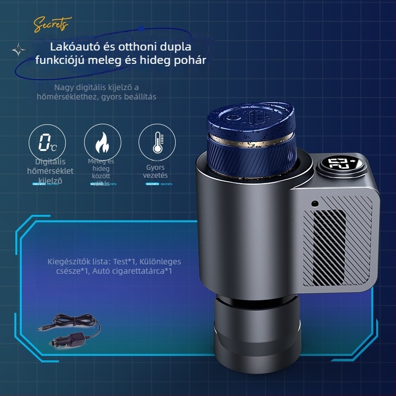 Szilárdtest autóhűtő-fűtő készülék, DC12V, 36W, ABS, 5L kapacitás, 0-60°C tartomány