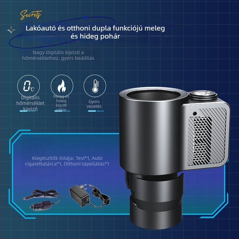 Szilárdtest autóhűtő-fűtő készülék, DC12V, 36W, ABS, 5L kapacitás, 0-60°C tartomány