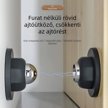 Rövid, fúrás nélküli mágneses ajtóstop, otthoni és irodai használatra, szilikon ütésvédő