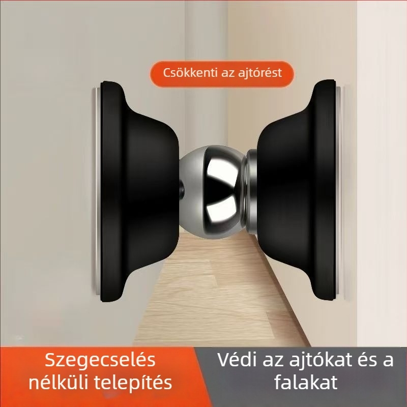Rövid, fúrás nélküli mágneses ajtóstop, otthoni és irodai használatra, szilikon ütésvédő