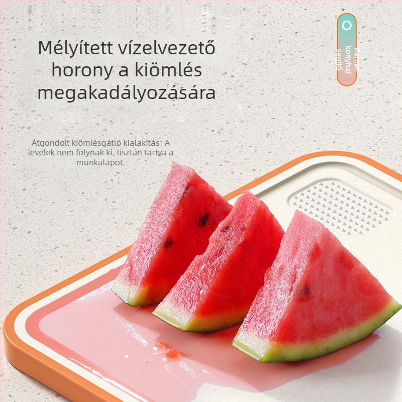 PP vágódeszka, kétoldalas konyhai deszka gyümölcsökhöz, élelmiszer-minőségű, penészálló, gyerekeknek étel előkészítésére