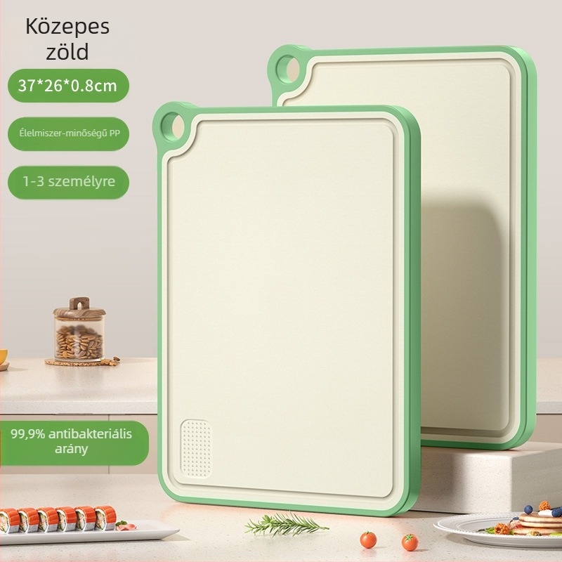 PP vágódeszka, kétoldalas konyhai deszka gyümölcsökhöz, élelmiszer-minőségű, penészálló, gyerekeknek étel előkészítésére