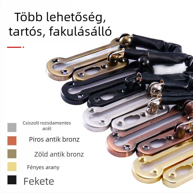 Lopás elleni ajtólánc, rozsdamentes acél és cink ötvözet, modell A0077, polírozott felület, testreszabható gyártás, Wanjinhui
