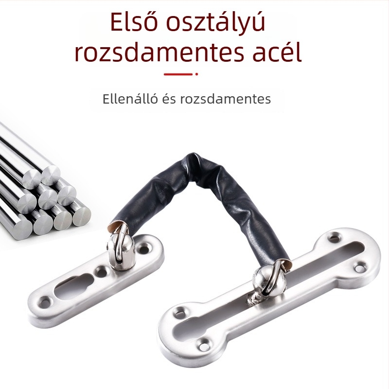 Lopás elleni ajtólánc, rozsdamentes acél és cink ötvözet, modell A0077, polírozott felület, testreszabható gyártás, Wanjinhui