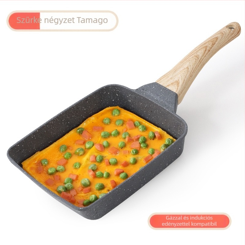 Serpenyő, négyszögletes, alumínium, Maifan-kő alj, tapadásmentes