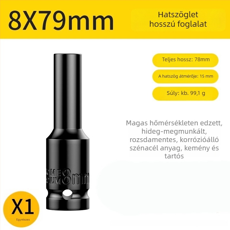 Shouli Elektromos csavarkulcs átalakítófej készlet – univerzális önzáró tokmány, pisztoly fogású fúróhoz – Márka: Shouli; Anyag: Chromium Vanadium Alloy Steel; Felületkezelés: Anti-Rust