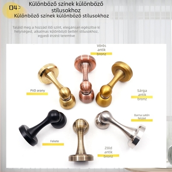 304 rozsdamentes acél ajtóstopper, szálcsiszolt felület, padlóhoz szerelhető, automata működés, modern minimalista stílus