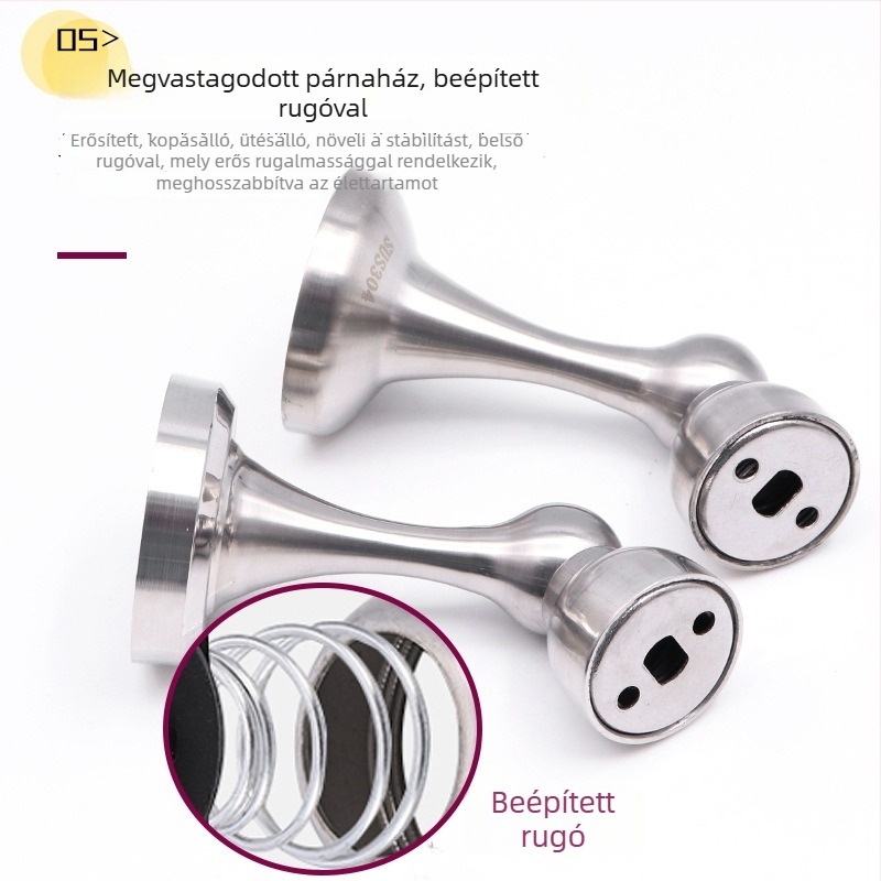 304 rozsdamentes acél ajtóstopper, szálcsiszolt felület, padlóhoz szerelhető, automata működés, modern minimalista stílus