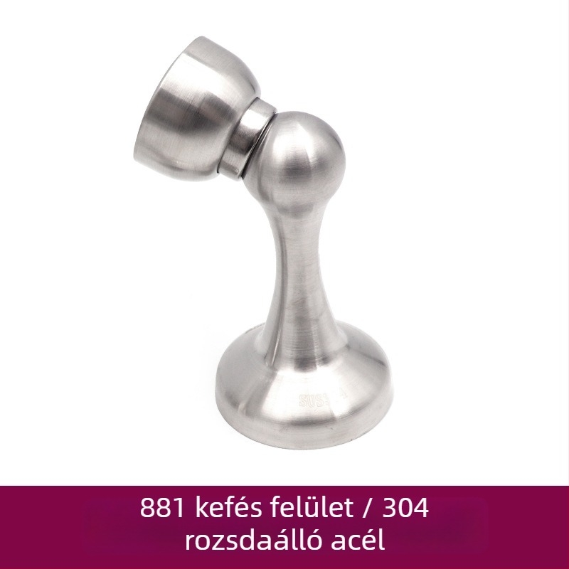 304 rozsdamentes acél ajtóstopper, szálcsiszolt felület, padlóhoz szerelhető, automata működés, modern minimalista stílus