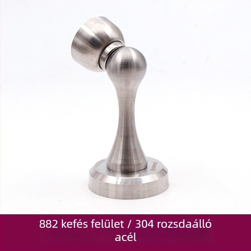 304 rozsdamentes acél ajtóstopper, szálcsiszolt felület, padlóhoz szerelhető, automata működés, modern minimalista stílus
