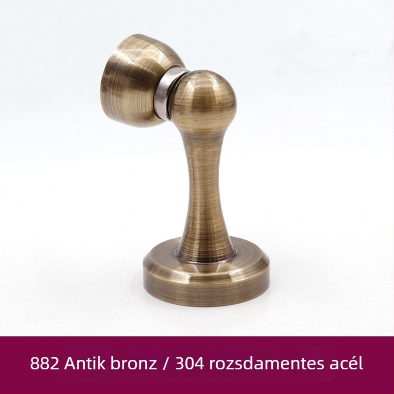 304 rozsdamentes acél ajtóstopper, szálcsiszolt felület, padlóhoz szerelhető, automata működés, modern minimalista stílus