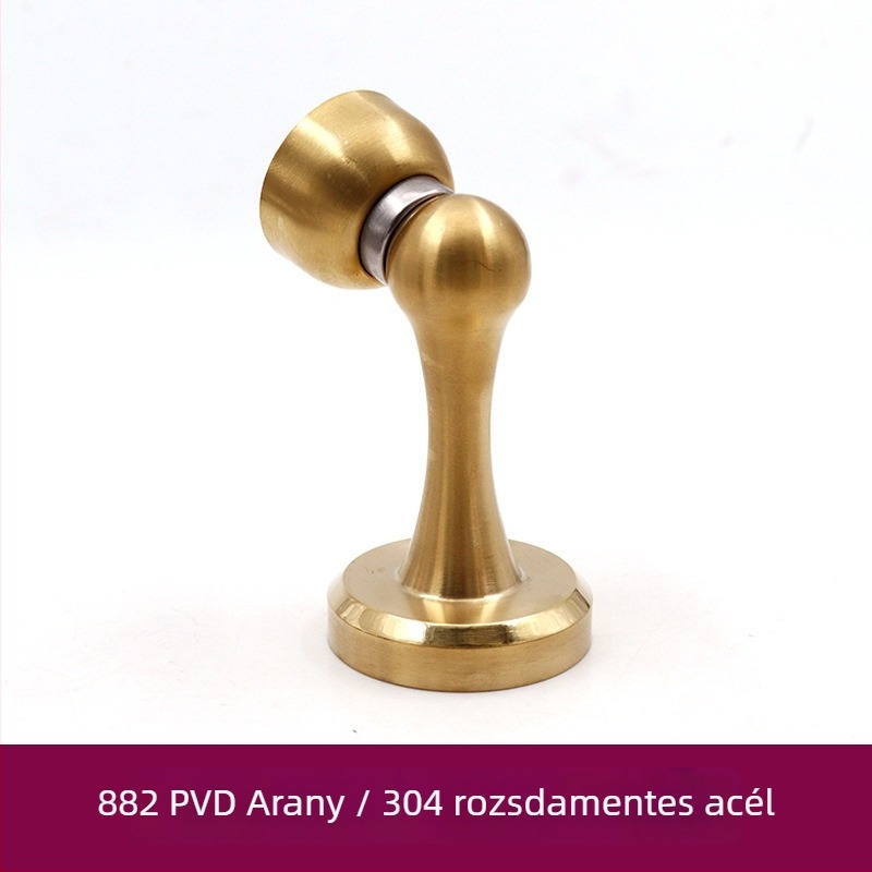 304 rozsdamentes acél ajtóstopper, szálcsiszolt felület, padlóhoz szerelhető, automata működés, modern minimalista stílus
