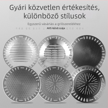 Koreai stílusú rozsdamentes acél grill tál Maifan kő tapadásmentes felülettel, kör alakú faszenes grill tál, Zhejiang eredet