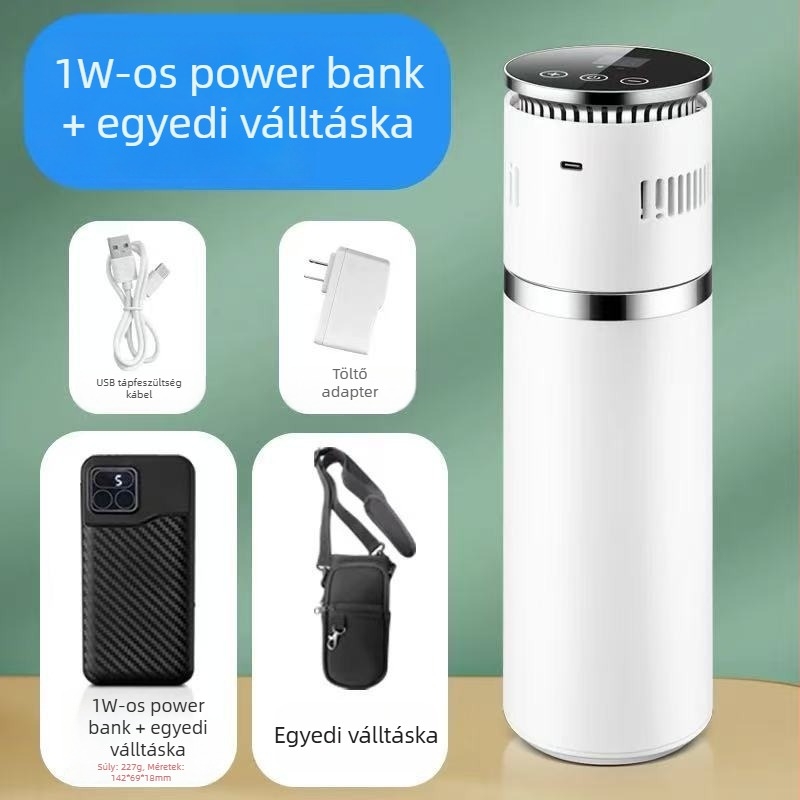 Hordozható inzulin hűtő, mini gyógyszerhűtő termoszelektív modullal, 5V tápegység, 10W teljesítmény, tartomány 0-20°C, kapacitás akár 5 L, tömeg 663 g