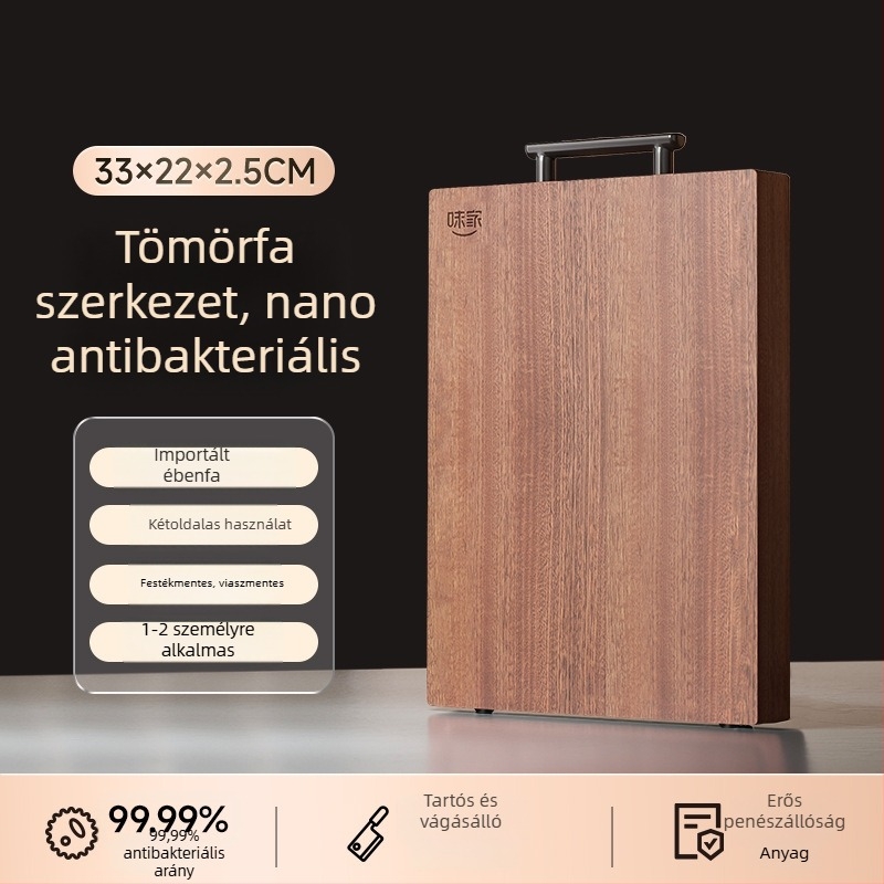 Weijia fekete szantálfa vágódeszka, antibakteriális és penész elleni védelemmel, masszív fa konyhai vágódeszka