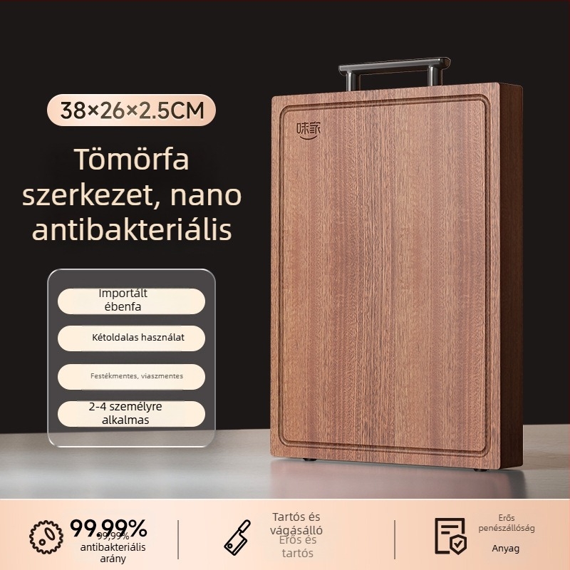 Weijia fekete szantálfa vágódeszka, antibakteriális és penész elleni védelemmel, masszív fa konyhai vágódeszka