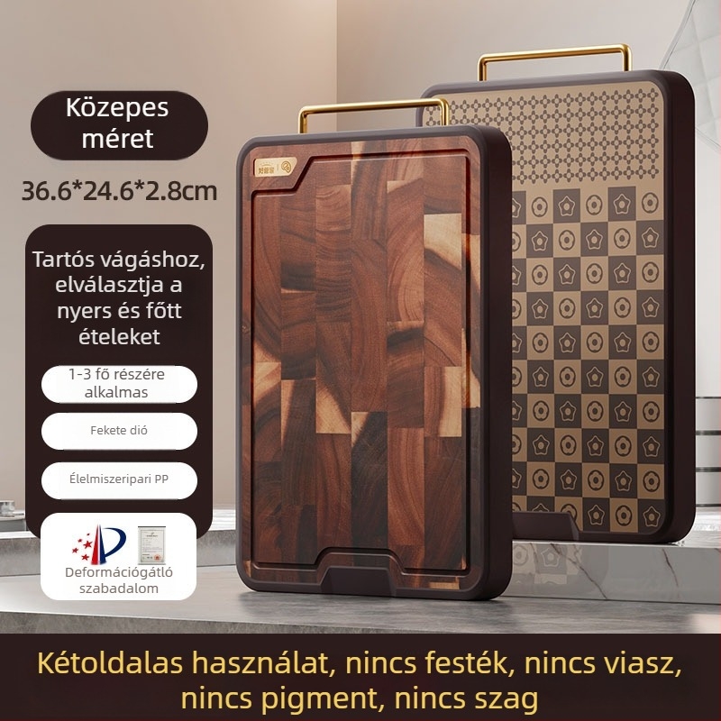 Ebónyból készült tömörfa vágódeszka, antibakteriális és penészálló, konyhai eszköz, élelmiszer-minőség